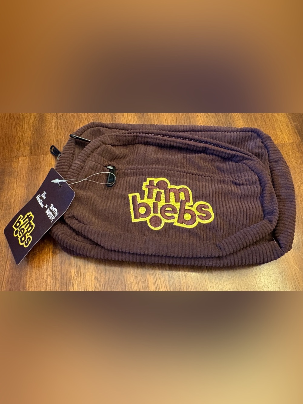 NWT Tim Hortons x Justin Bieber Timbiebs Corduroy Fanny Pack - Limited Edition